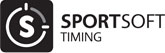 Oficiální logo SportSoft na šířku černobíle